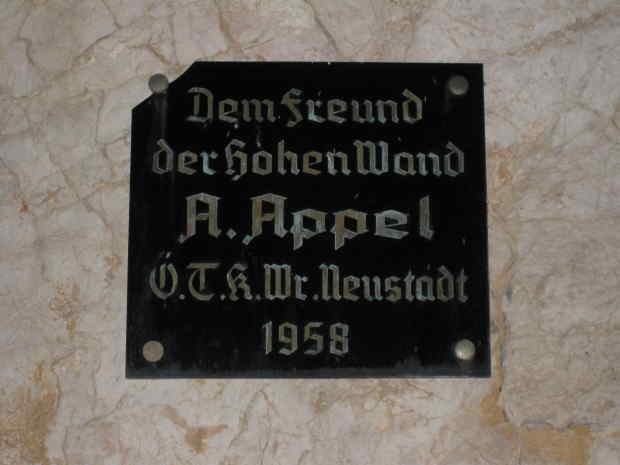 Dem Freund der Hohen Wand A.Appel .T.K.Wr.Neustadt 1958